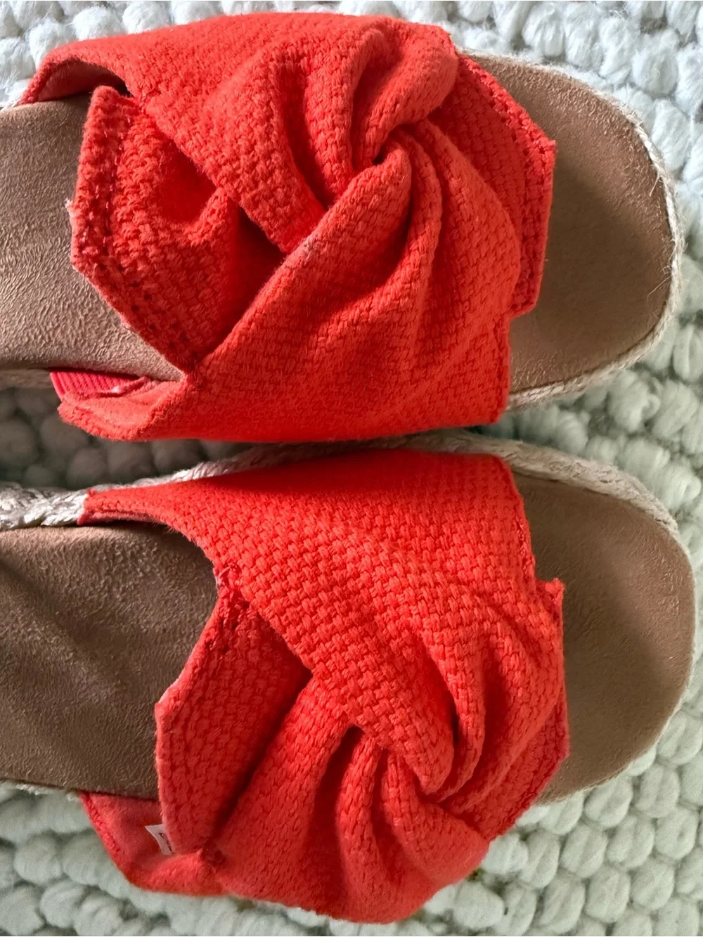 Toms Women's Orange Knotted Espadrille Slide Sandals